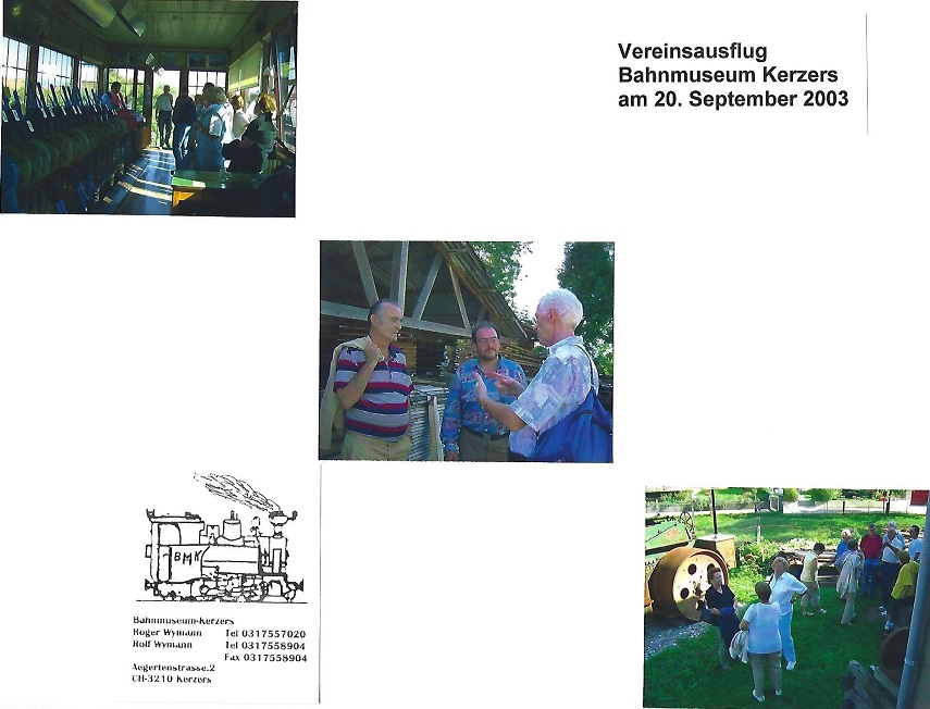 Vereinsausflug zum Bahnmuseum in Kerzers am 20.9.2003