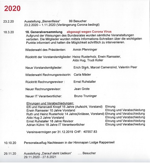 Chronologie 2020